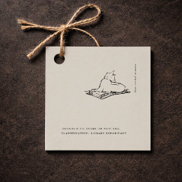 Cat Vintage Scientific Art | Dark Academia  Gåvor Etiketter