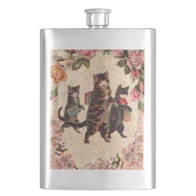 Cat Vintage Söt Antique Kittens Fickplunta (Framsidan)