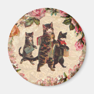 Cat Vintage Söt Antique Kittens Magnet