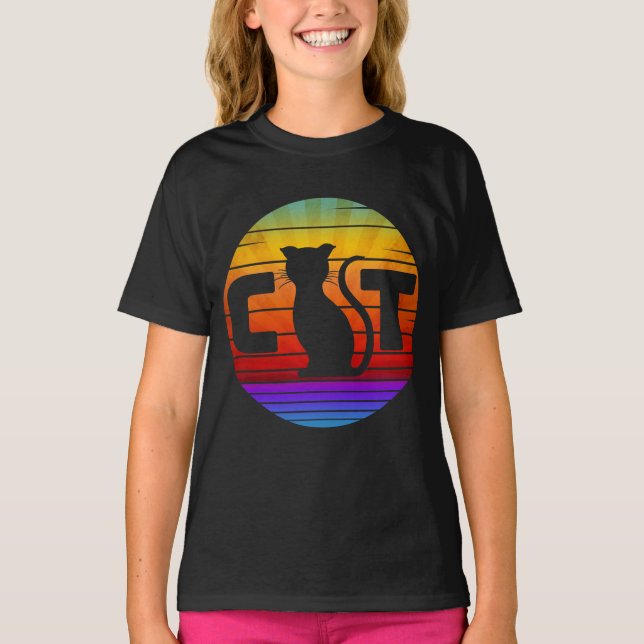 CAT VINTAGE SUNSET T SHIRT (Framsida)