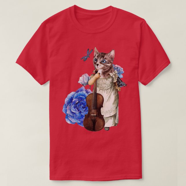 Cat Violinist T Shirt (Design framsida)