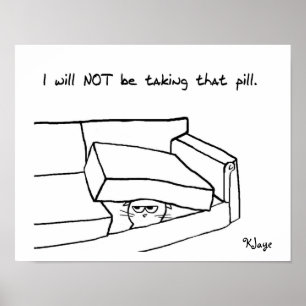 Cat vs Pill - Poster för Vet eller Doktor Office