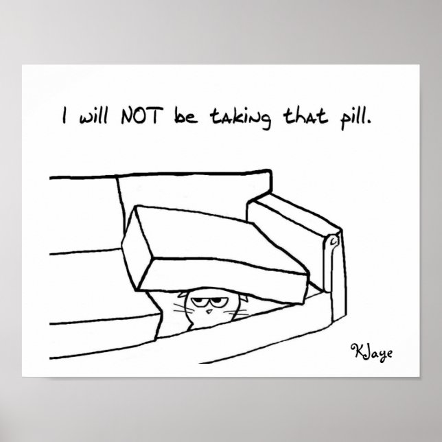 Cat vs Pill - Poster för Vet eller Doktor Office (Framsidan)