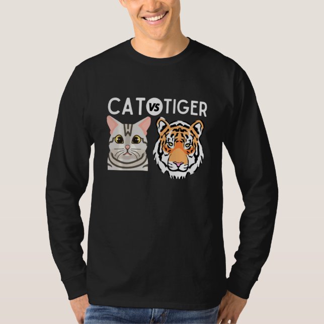 Cat Vs Tiger Memee T Shirt (Framsida)