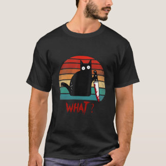 Cat W Black Cat Ous Cat With Knife T Shirt