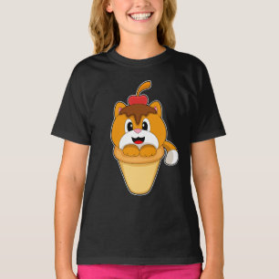 Cat Waffle glass Cherry T Shirt