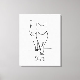 Cat Walking Teckning Skriv ut en radPersonlig Canvastryck