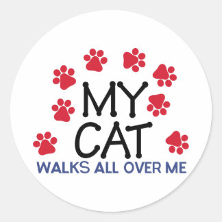 Cat Walks Tassar Runt Klistermärke