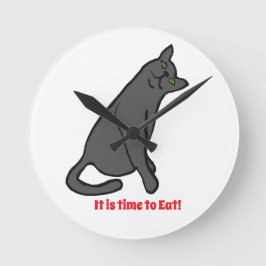 Cat Wall Clock Rund Klocka