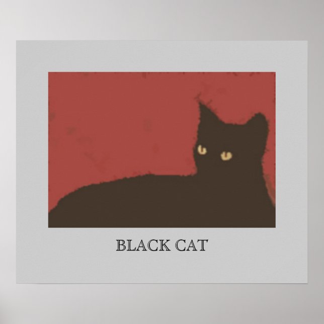 Cat Wall Teckning Poster (Framsidan)
