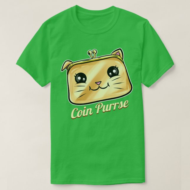 Cat Wallet Coin Purrsday T Shirt (Design framsida)