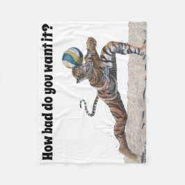Cat Warrior Beach Volleyball Fantasy Art Blanket Fleecefilt