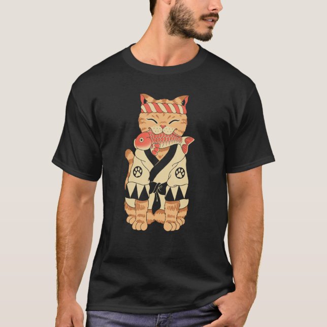 Cat Warrior Meowster T Shirt (Framsida)