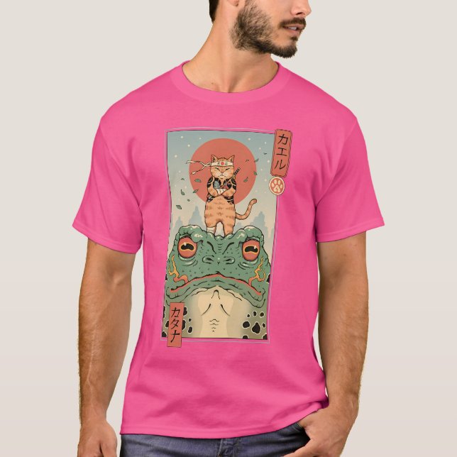 Cat Warrior och Big Frog T Shirt (Framsida)
