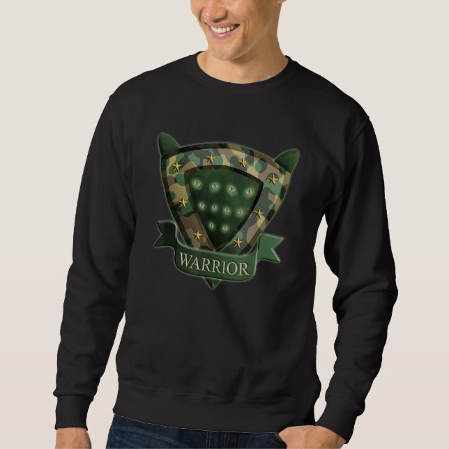 Cat Warrior Shield Ögon Camouflage För barn Lång Ärmad Tröja (Framsida)