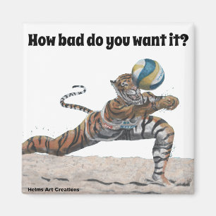 Cat Warrior spelar upp Beach Volleyball Magnet