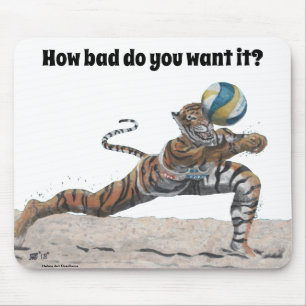 Cat Warrior spelar upp Beach Volleyball Mouse Pad Musmatta