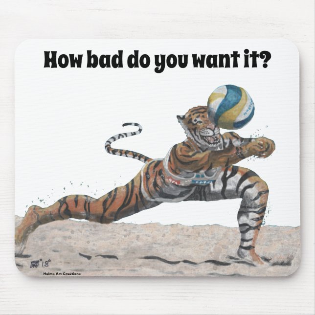 Cat Warrior spelar upp Beach Volleyball Mouse Pad Musmatta (Framsidan)