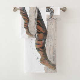 Cat Warrior spelar volleyball Bathroom Towels
