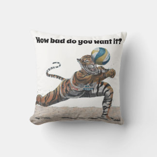 Cat Warrior spelar volleyball Dekorativ kudde