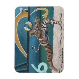 Cat Warrior spelar volleyball Flexible Magnet