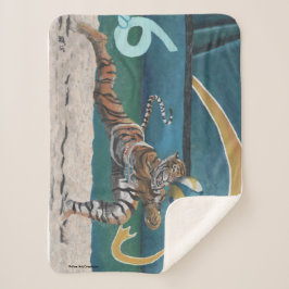 Cat Warrior Volleyball Fantasy Art Sherpa Blanket