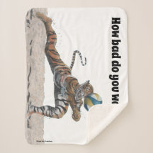 Cat Warrior Volleyball Fantasy Sherpa Blanket