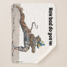 Cat Warrior Volleyball Fantasy Sherpa Blanket