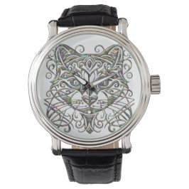 Cat Watch med Abalone Metallic 3d Jewelry look Armbandsur