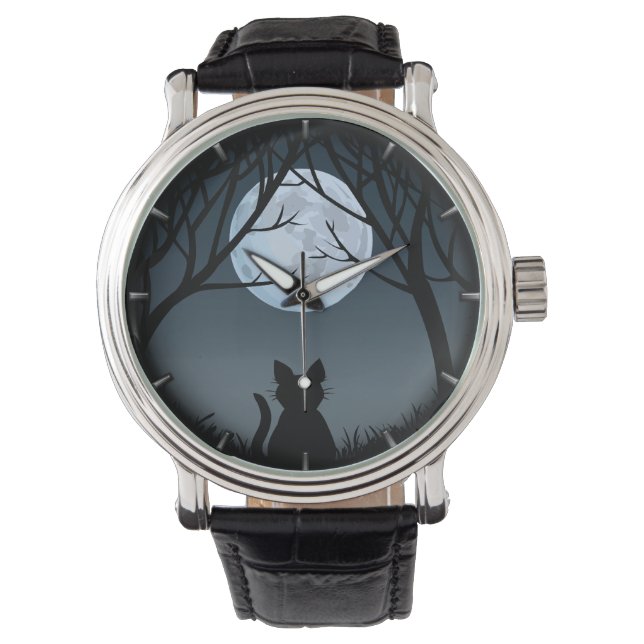 Cat Watch Tjock Cat Wrist Watch Cat Lover Jewerly Armbandsur (Framsida)