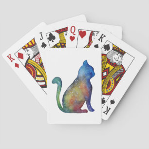 Cat Watercolor Classic-uppspelningskort Spelkort