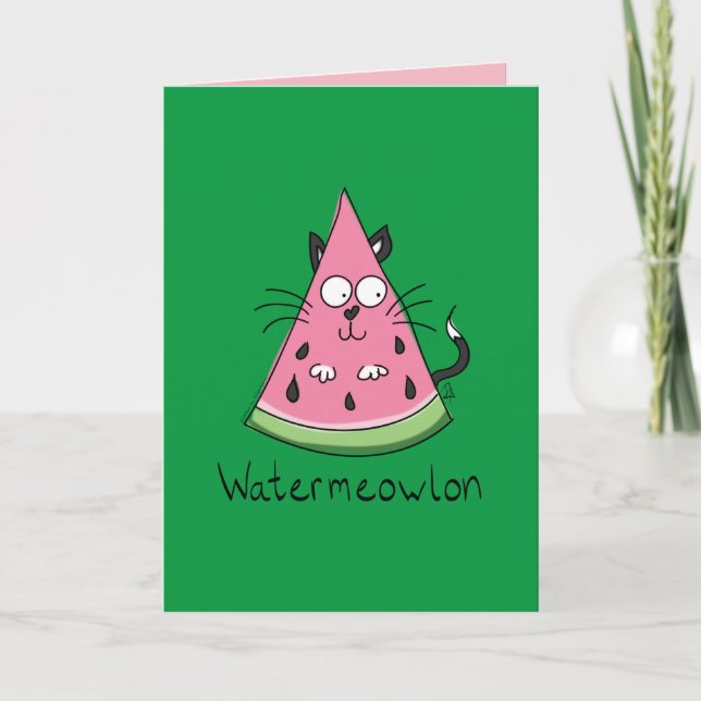 Cat Watermelon Cute Barn Kort (Framsida)