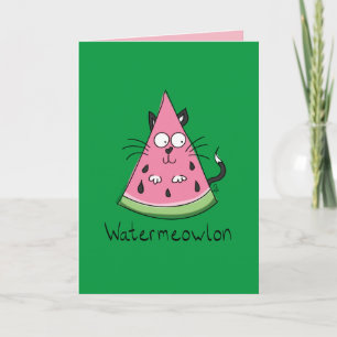 Cat Watermelon Cute Barn Kort