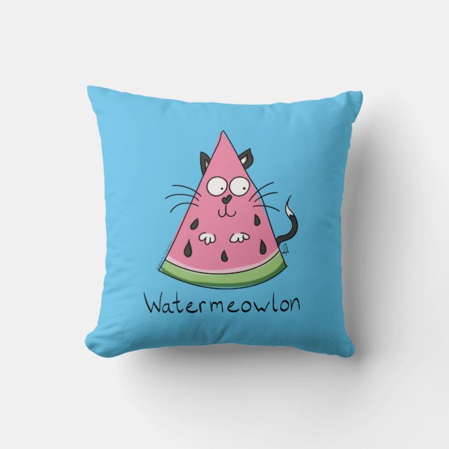 Cat Watermelon Cute Barn Kudde (Framsida)