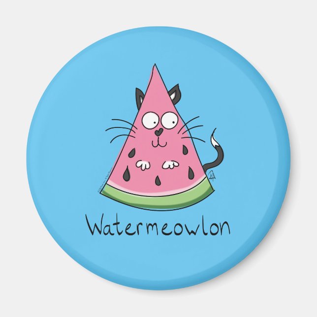 Cat Watermelon Cute Barn Magnet (Framsidan)