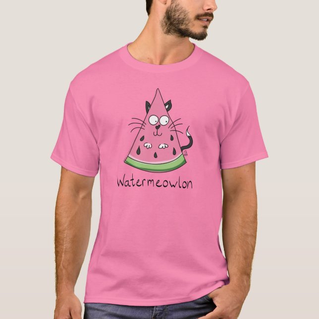 Cat Watermelon Kids Funny Cute T Shirt (Framsida)