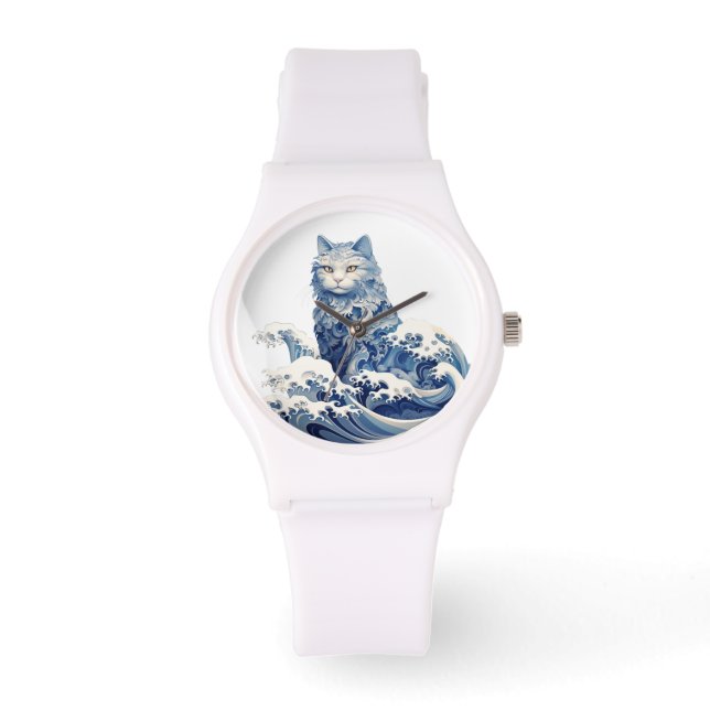 Cat Wave av Kanagawa Armbandsur (Framsida)