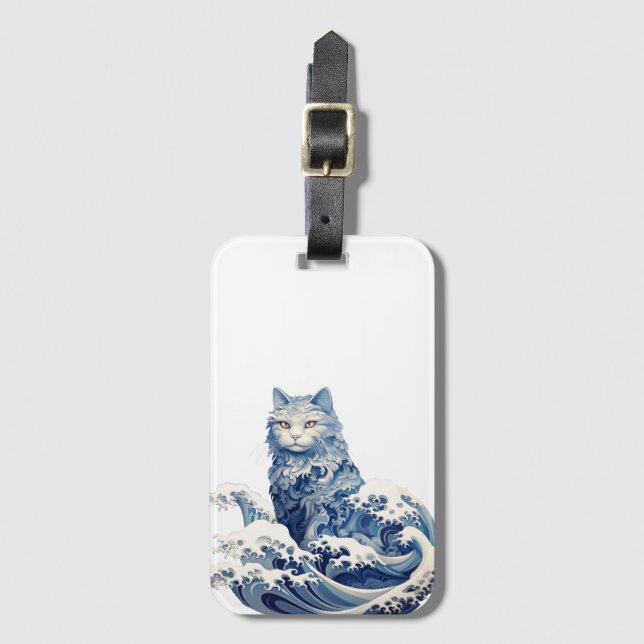 Cat Wave av Kanagawa Bagagebricka (Framsida vertikal)