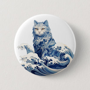 Cat Wave av Kanagawa Knapp