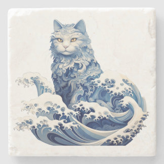 Cat Wave av Kanagawa Stenunderlägg