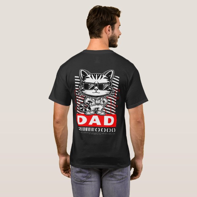Cat Wear Sunglasses Pappa T Shirt (Hel baksida)