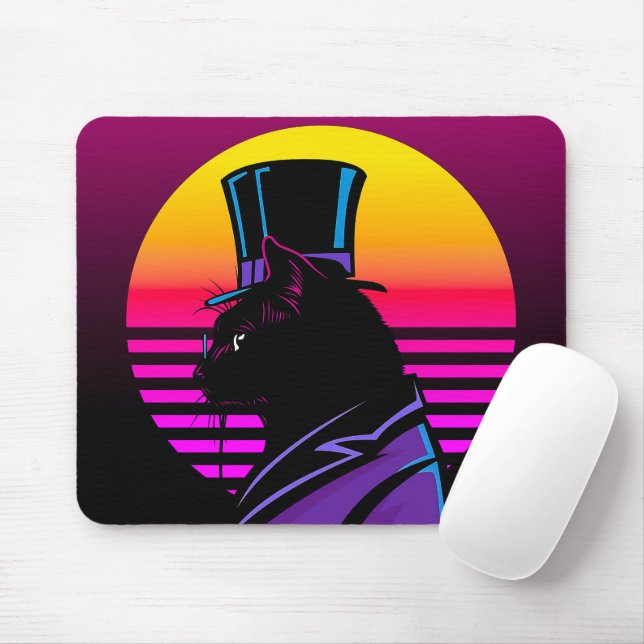Cat Wearing a Tuxedo and a Hat Artwork | Musmatta (Med mus)