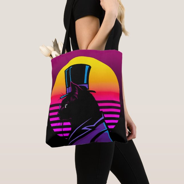 Cat Wearing a Tuxedo and a Hat Artwork | Tygkasse (Närbild)