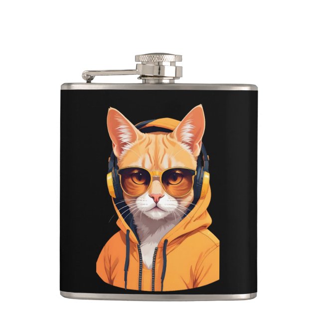 Cat Wearing Hoodie Funny Coola Animal Character Ar Fickplunta (Framsidan)