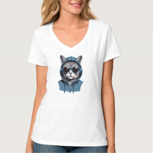 Cat Wearing Hoodie Funny Coola Animal Character Ar T Shirt