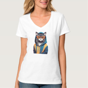 Cat Wearing Hoodie Funny Coola Animal Character Ar T Shirt