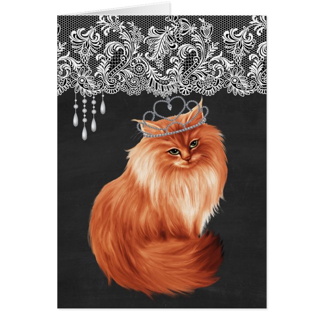 Cat Wearing Krona OBS Kort (Framsidan)