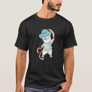 Cat Wearing Pirat Halloween fest Costume Pirater T Shirt