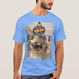 Cat Wearing Ramen Noodles Bowl Funny  T Shirt