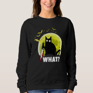 Cat What FUNNY Black Ca, Murderate Cat with Knivar T Shirt